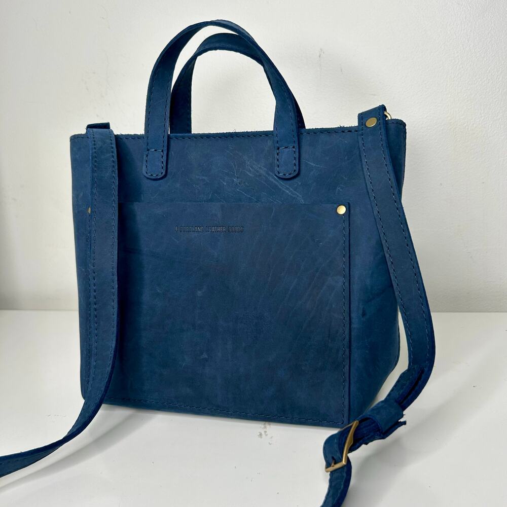 Blue Leather Crossbody Bag